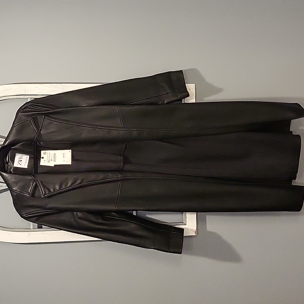 Nwt Zara faux leather trench coat